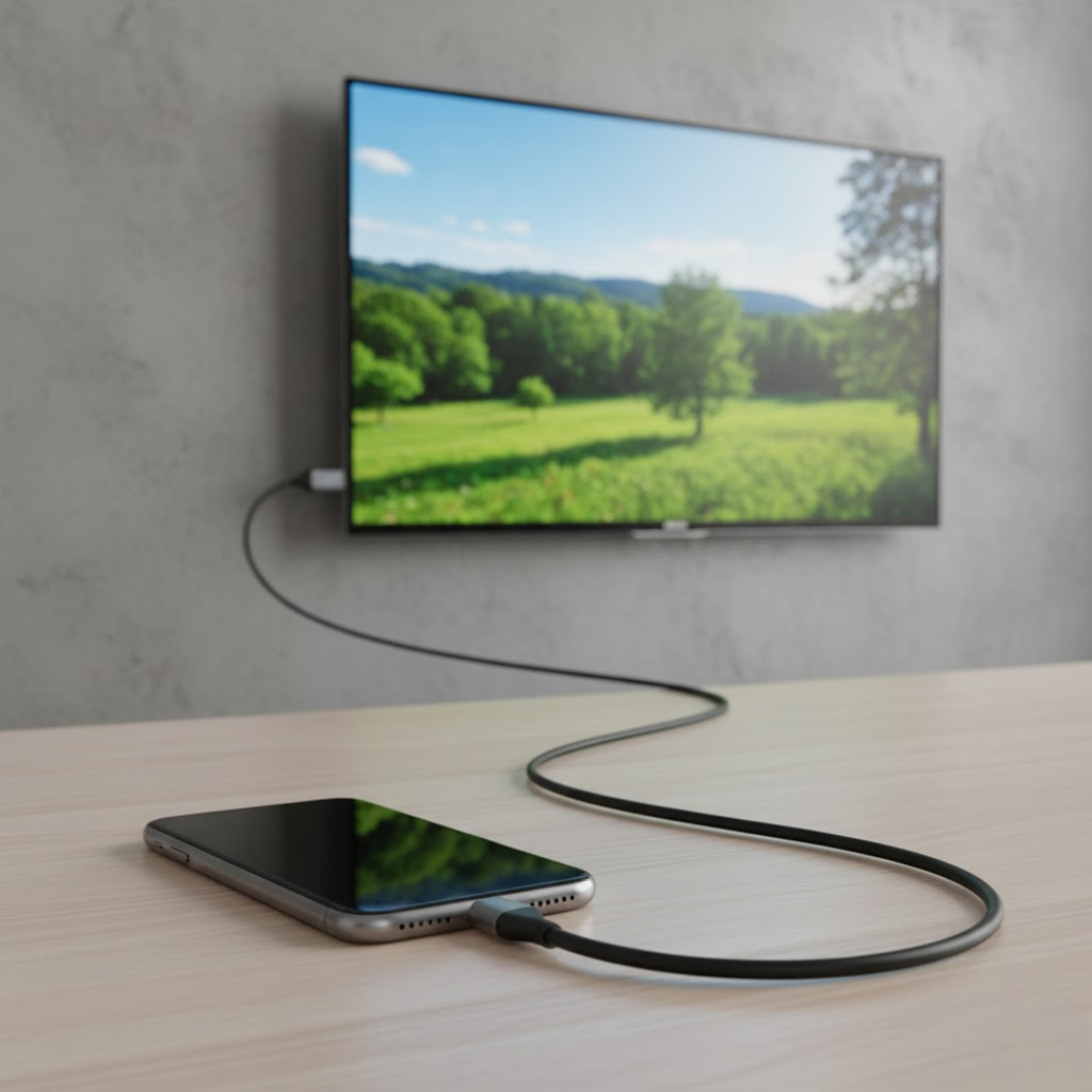 Type-C To HDMI Kablo 4K 30Hz 1.8 Metre - Telefon ve Bilgisayarı Tv'ye Bağlama Görüntü Aktarım Kablosu