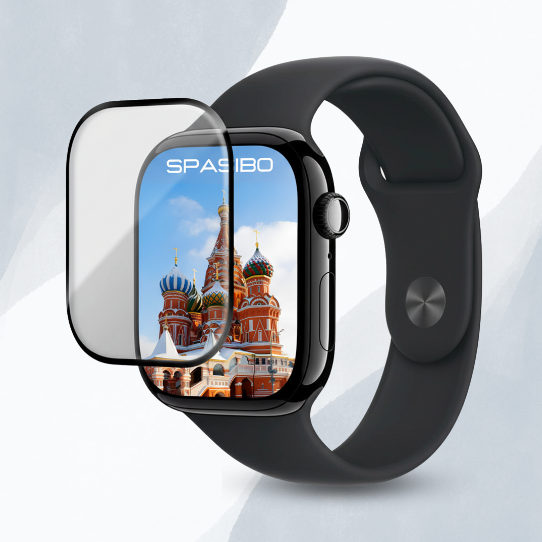 Spasibo Apple Watch Series 9 Shock Absorber Ekran Koruyucu | 41MM | Takma Aparatı ile Kolay Kurulum