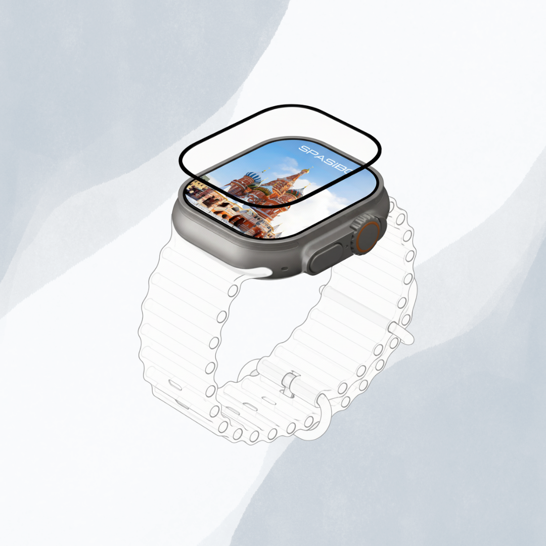 Spasibo Apple Watch Ultra 1-2-3 Uyumlu 49MM Ekran Koruyucu | Takma Aparatı ile Kolay Kurulum