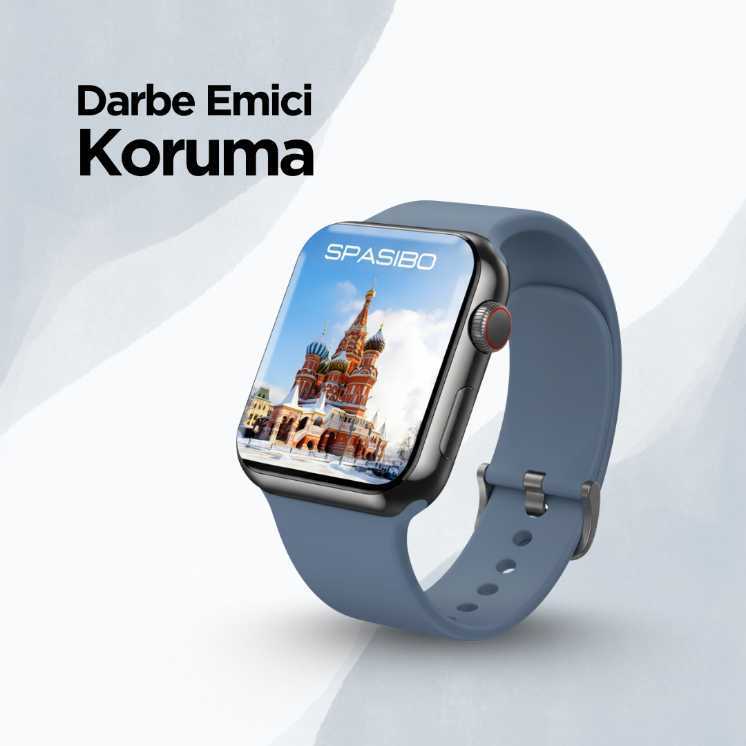 Spasibo Apple Watch Series 9 Shock Absorber Ekran Koruyucu | 41MM | Takma Aparatı ile Kolay Kurulum