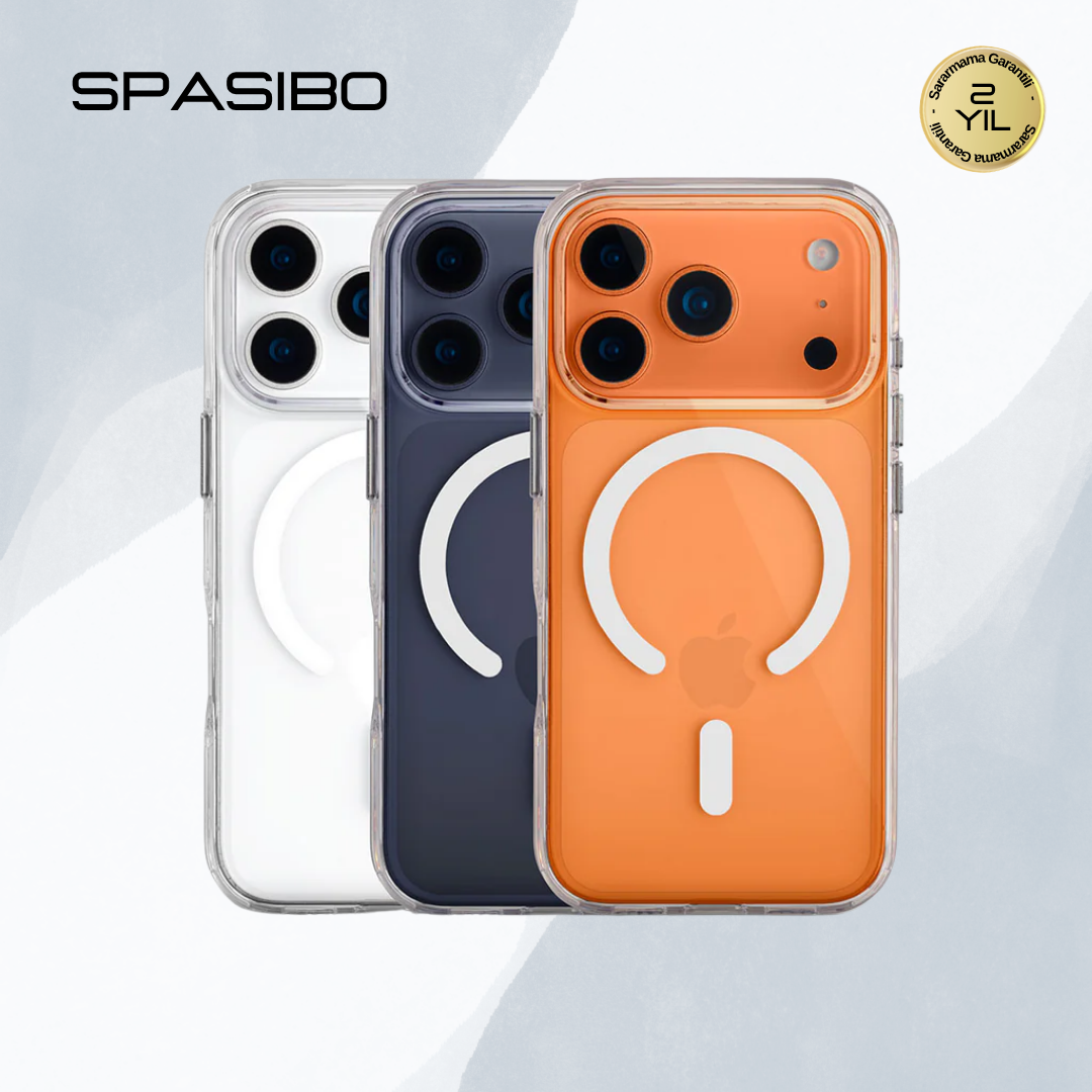 Spasibo iPhone 17 Pro Max Magsafe Kılıf Clear Şeffaf - 2 Yıl Sararmama Garantili Kablosuz Şarj Uyumlu