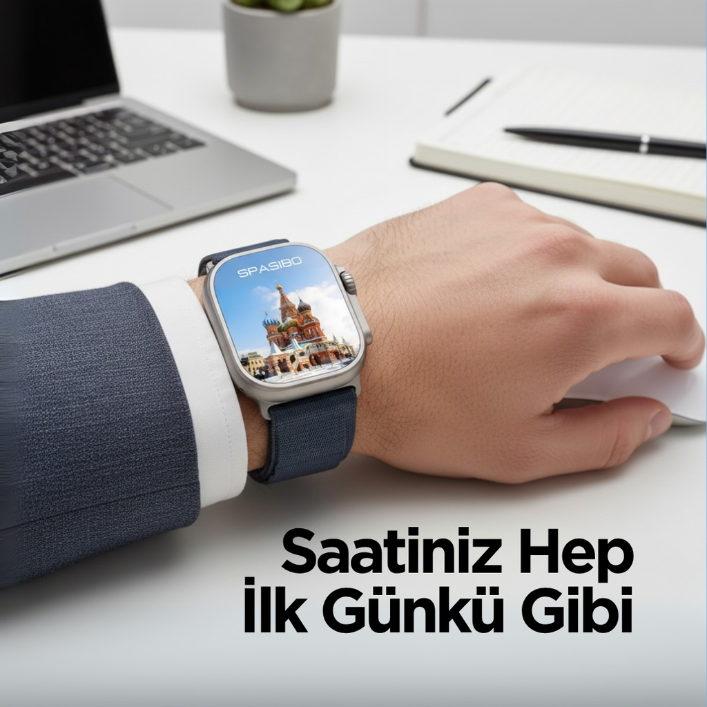 Spasibo Apple Watch Ultra 1-2-3 Uyumlu 49MM Ekran Koruyucu | Takma Aparatı ile Kolay Kurulum